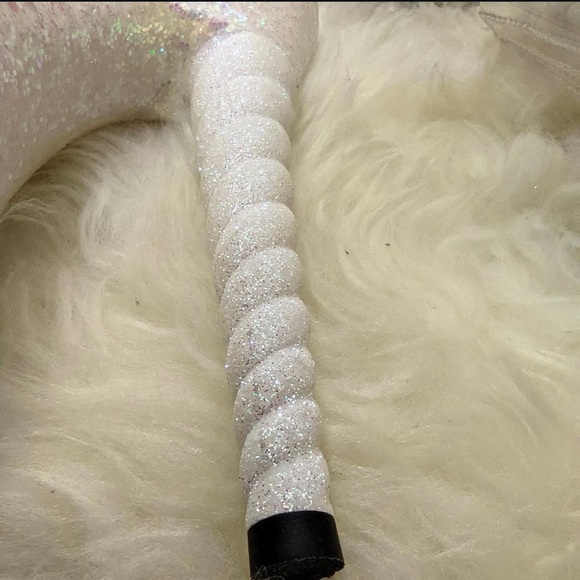 Pleaser Unicorn Pink and White Glitter Platform Heels - Picture 6 of 9